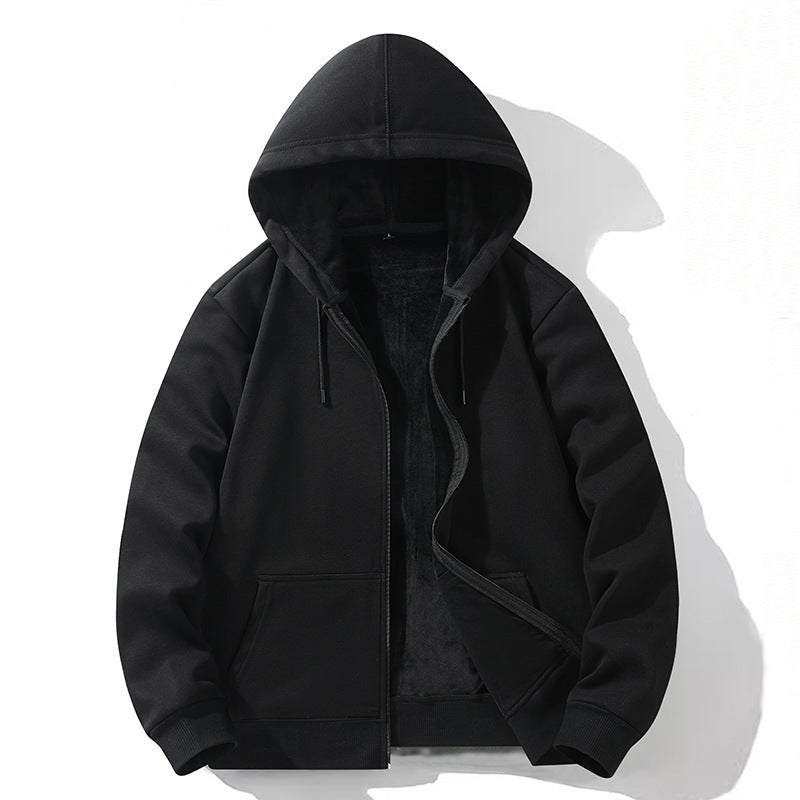 Herren Kapuzen-Cardigan Fleece-gefüttert