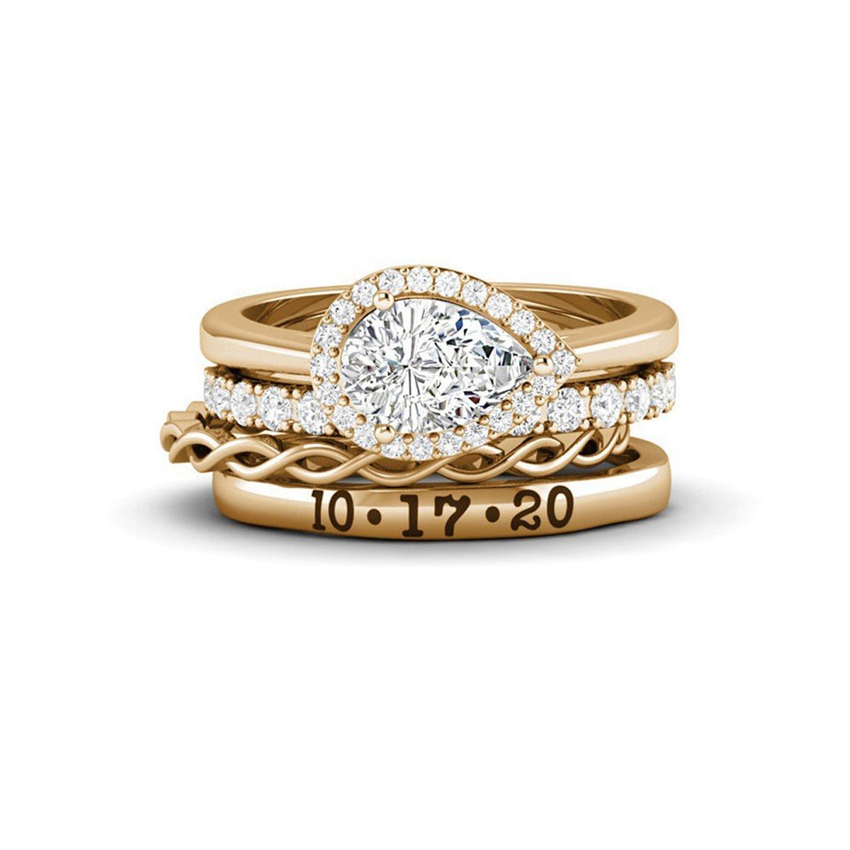 Faltbarer Diamant-Kombinationsring – Bild 2 | LuxeStyle