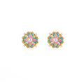 Blumen-Ohrstecker mit Strass & Perlen – Ansicht 2