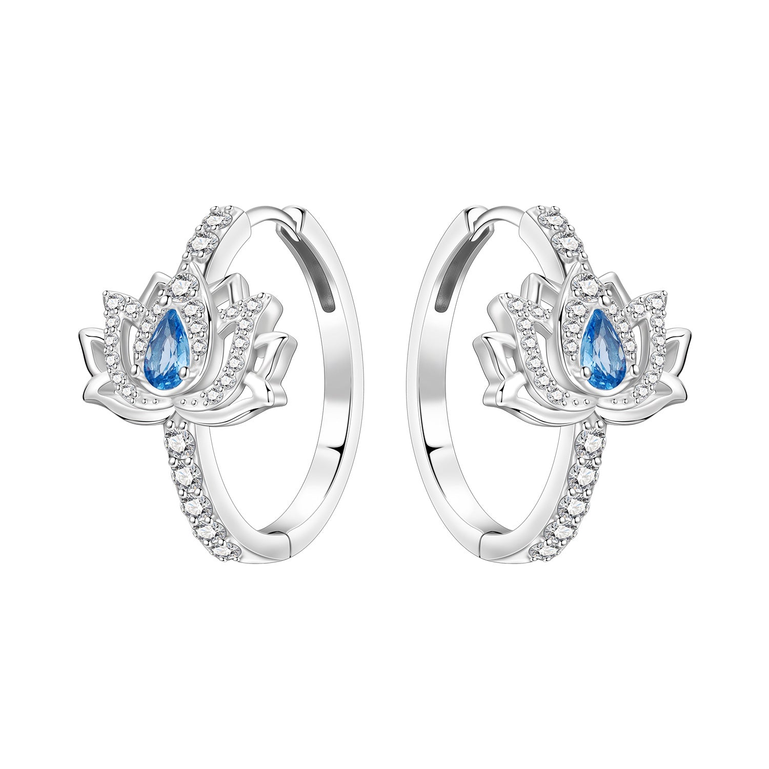 Ohrringe «Blue Lotus» mit Zirkonia-Einlage