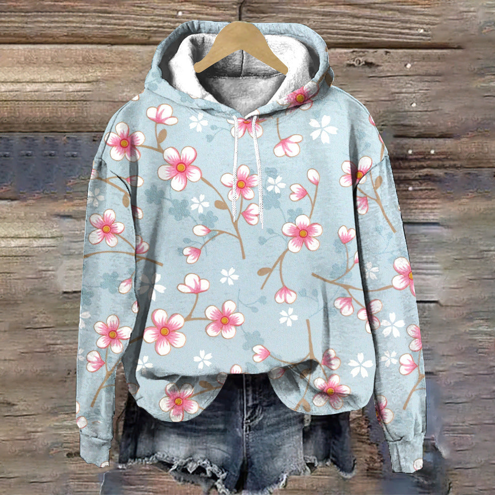 Eleganter Blumen-Hoodie für Damen