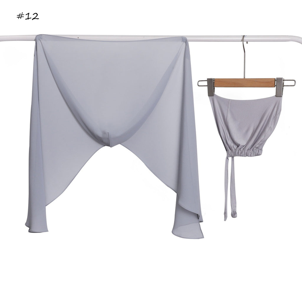 Chiffon-Schal-Set mit Kapuze – Bild 10 | LuxeStyle