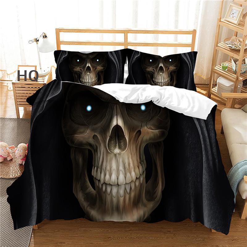3D-Digitaldruck Schädel Kissenbezug & Deckenhülle Set