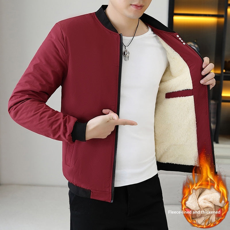 Winter Herren Fleece-gefütterte Jacke mit Kapuze