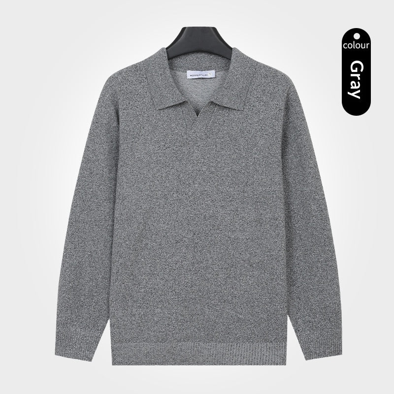 Herren V-Pullover aus Strick – Langarm