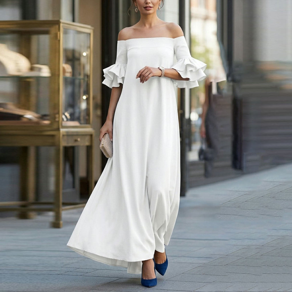 Maxi Kleid abnehmend mit Schleifen-Detail