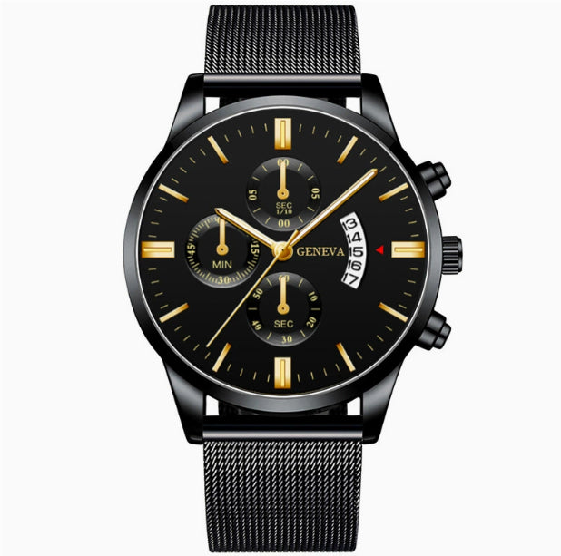 Herren Business Quarzuhr mit Edelstahl-Armband