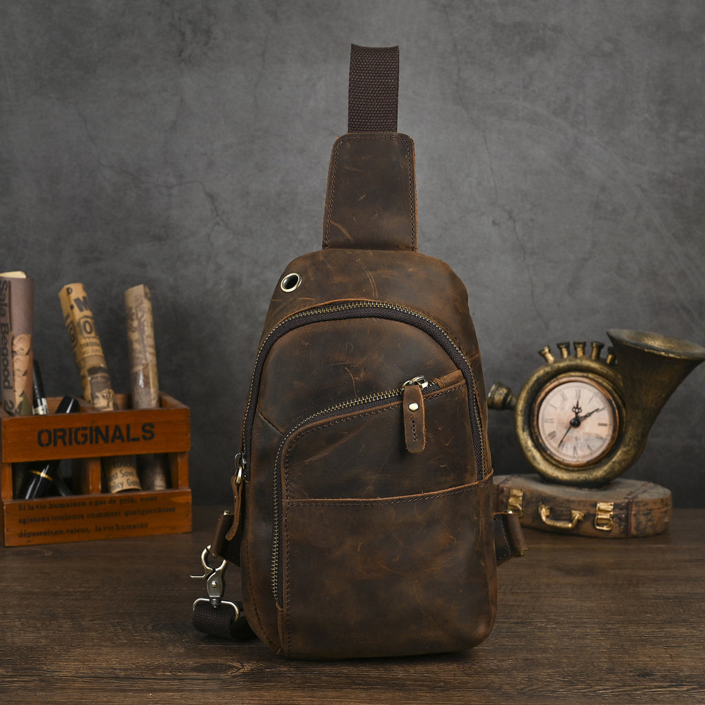 Retro Crossbody Bag aus Rindsleder für Herren