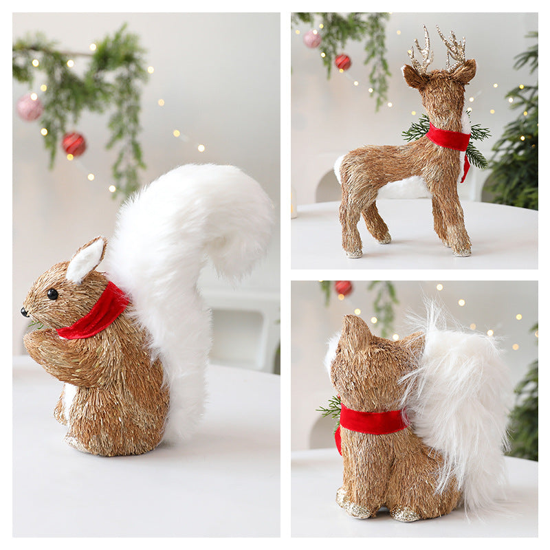 Weihnachtsornamente aus Stroh – Elch, Eichhörnchen, Reh – Bild 8 | LuxeStyle