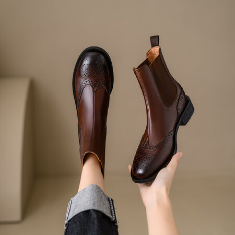 Elegante Stiefeletten aus Vollnarbenleder