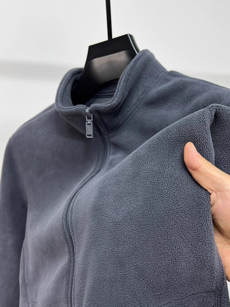 Herren Fleece-Sweatshirt mit Stehkragen – Ansicht 3