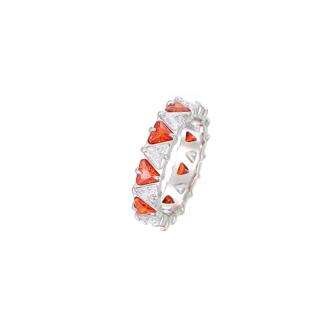 Herzring aus Titanstahl mit Zirkonia