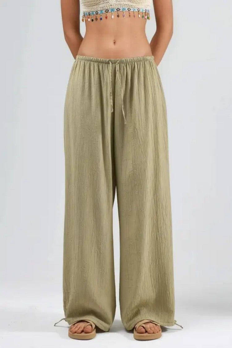 Freizeit-Hose mit weitem Bein – Reddish Brown