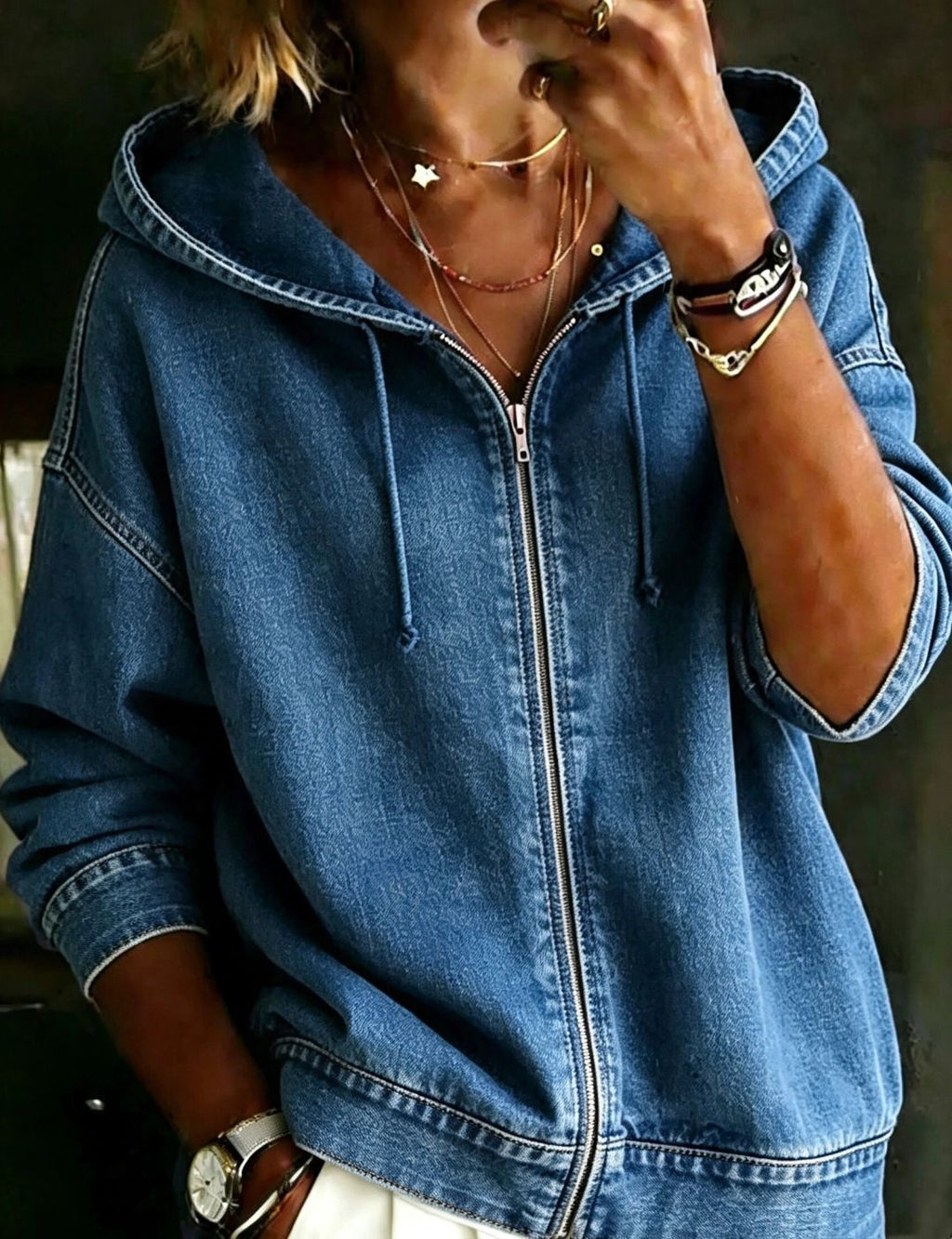 Lässiger Hoodie mit Reissverschluss