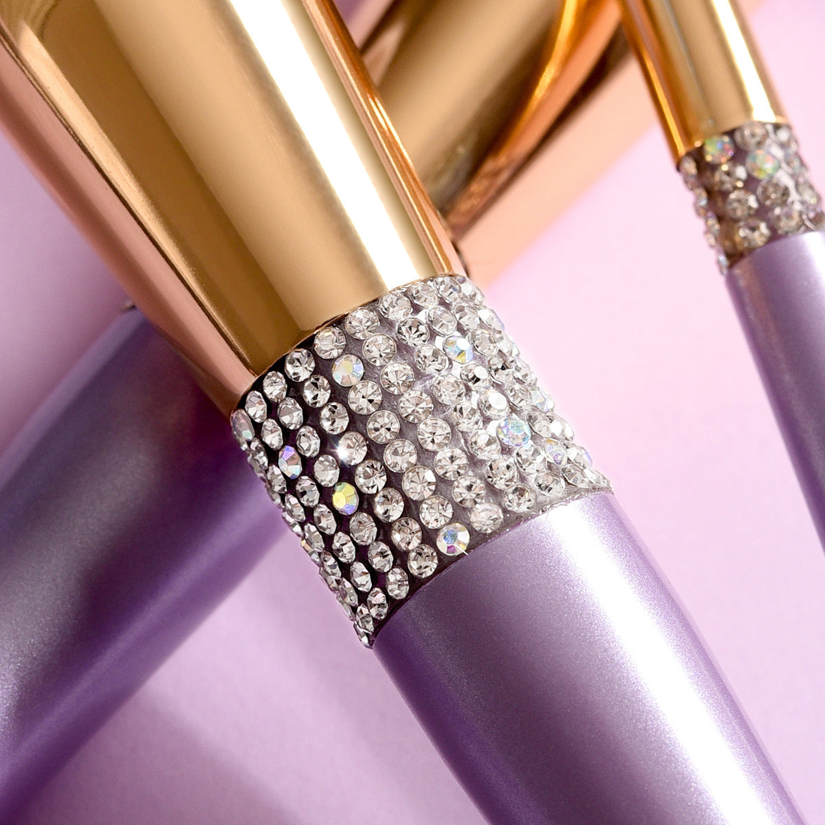 10 Make-up Pinsel-Set Flieder-Lila mit Diamant – Bild 8 | LuxeStyle