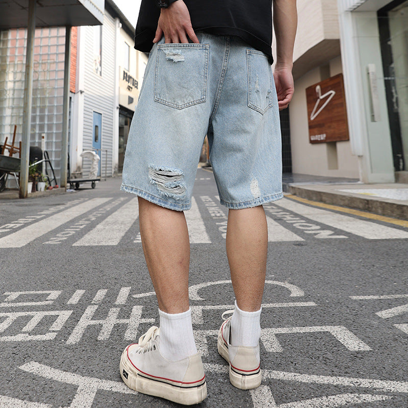 Ripped Denim Shorts