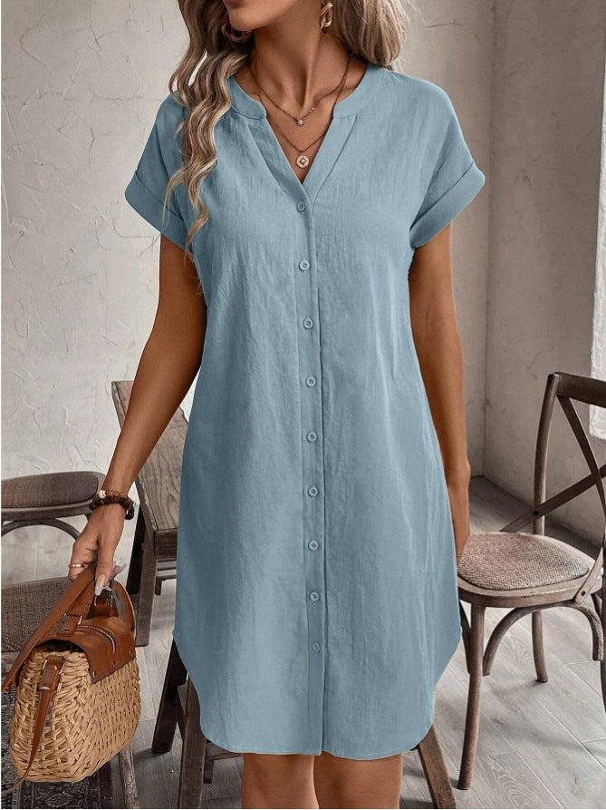 Elegantes Midi-Kleid mit V-Ausschnitt – Bild 3 | LuxeStyle