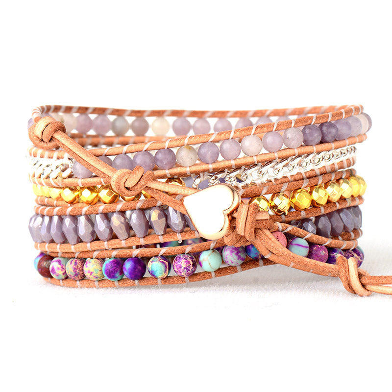 Lederarmband mit Amethyst