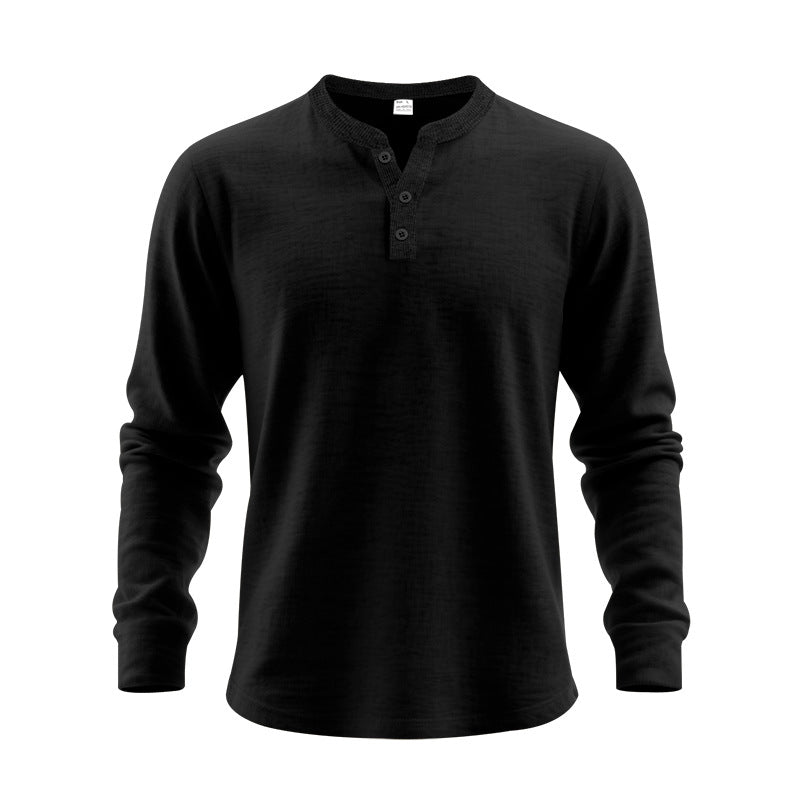 Herren Langarm Henley Shirt – Bild 9 | LuxeStyle