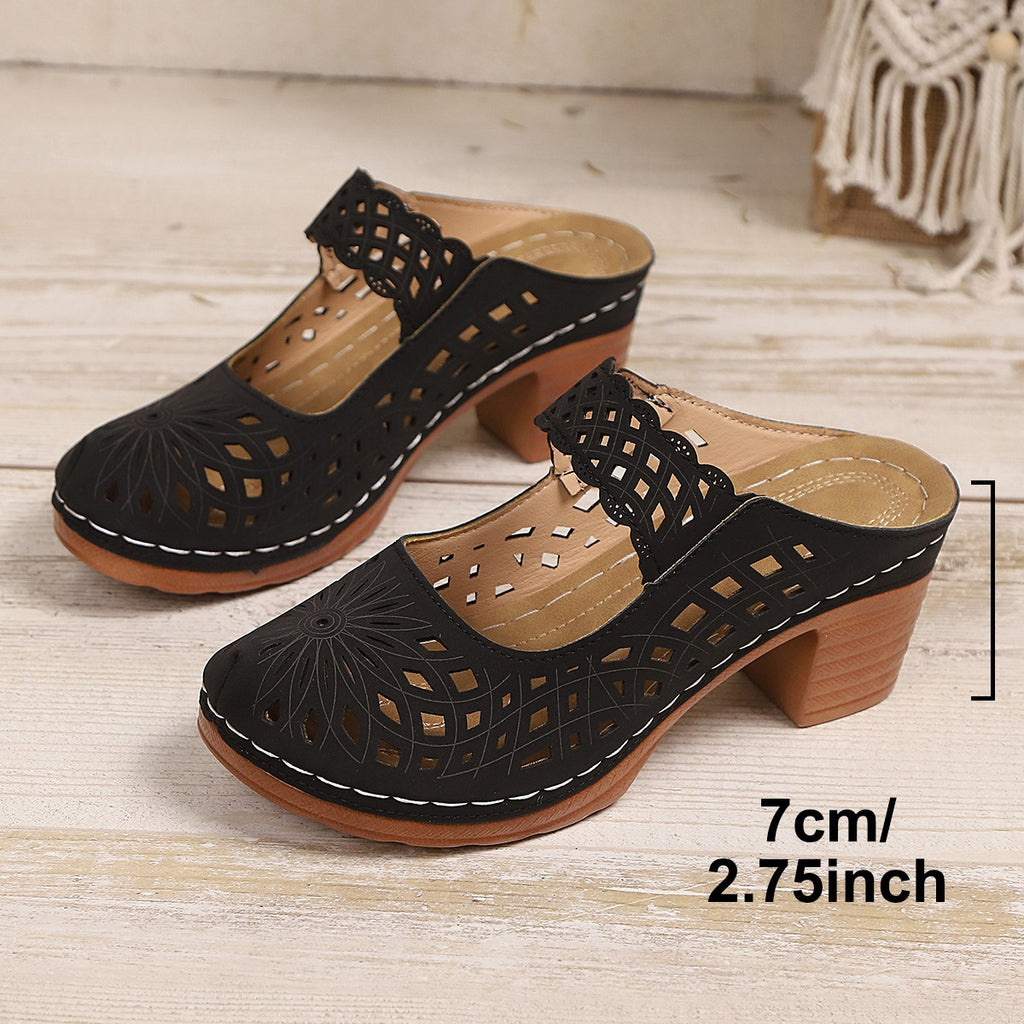 Slip-on Sandalen mit Blockabsatz