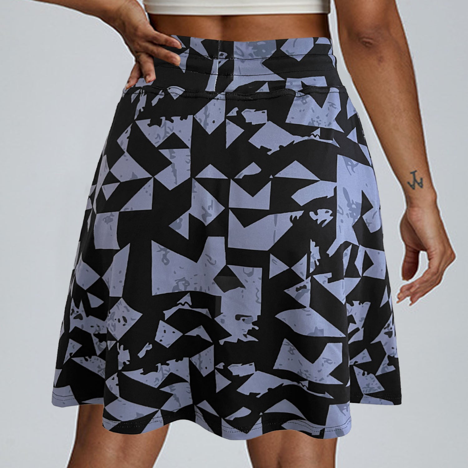 Skort mit Blumenmuster, hoher Taille & Shorts – Ansicht 2