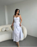 Elegantes A-Linien Maxikleid mit Spaghettiträgern