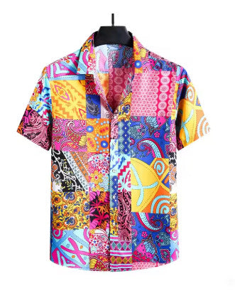 Casual Kurzarm-Shirt mit Digital-Druck