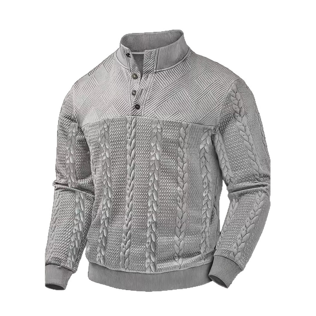 Retro Casual Pullover mit Stehkragen