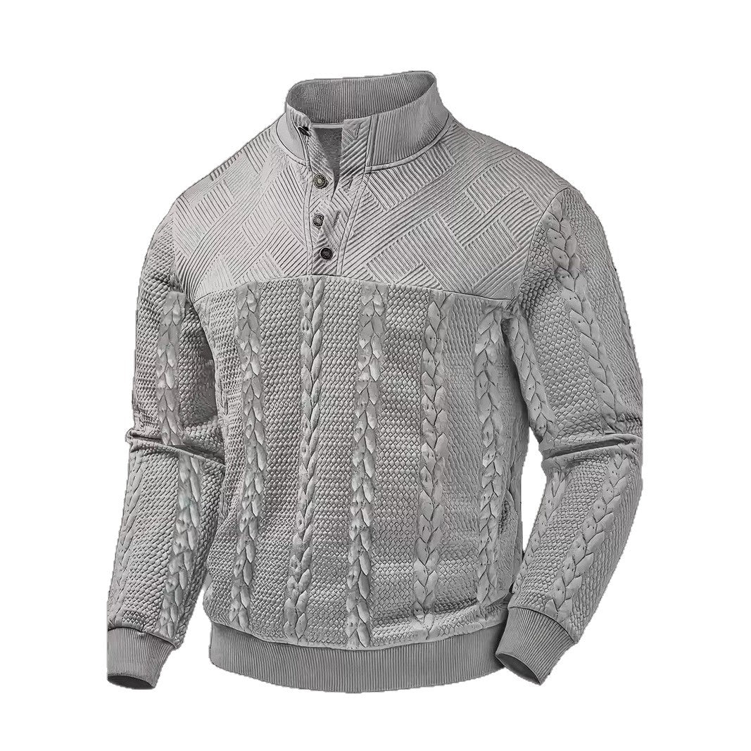 Retro Casual Pullover mit Stehkragen