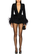 Eleganter Jumpsuit mit Woll-Applikationen