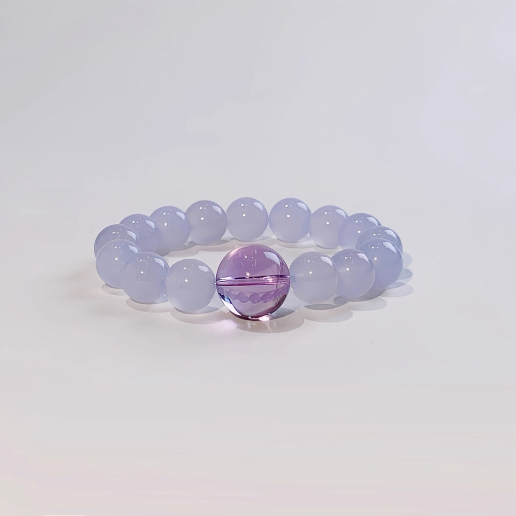 Armband mit Blauem Chalcedon & Brasilianischem Amethyst – Bild 3 | LuxeStyle