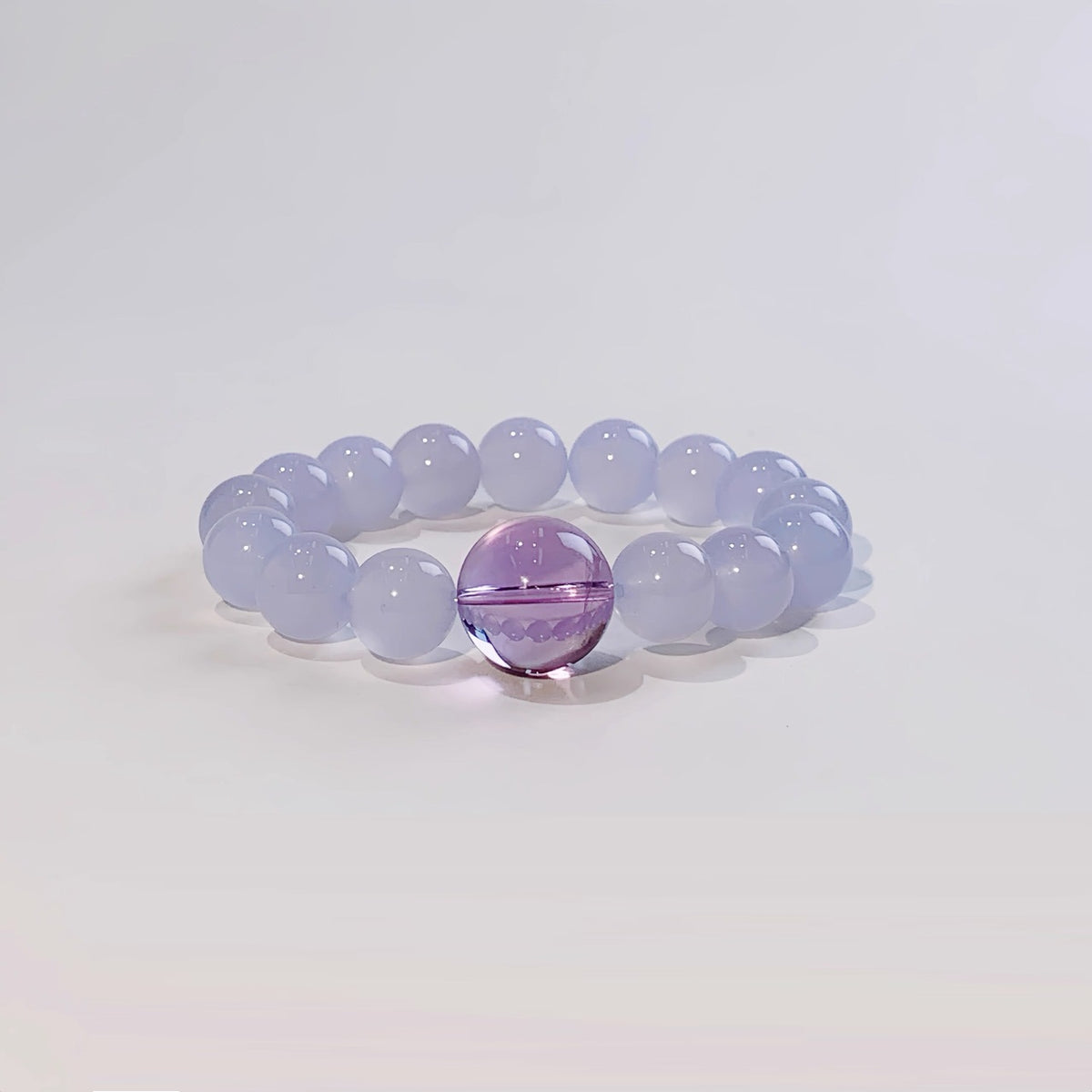 Armband mit Blauem Chalcedon & Brasilianischem Amethyst – Bild 3 | LuxeStyle