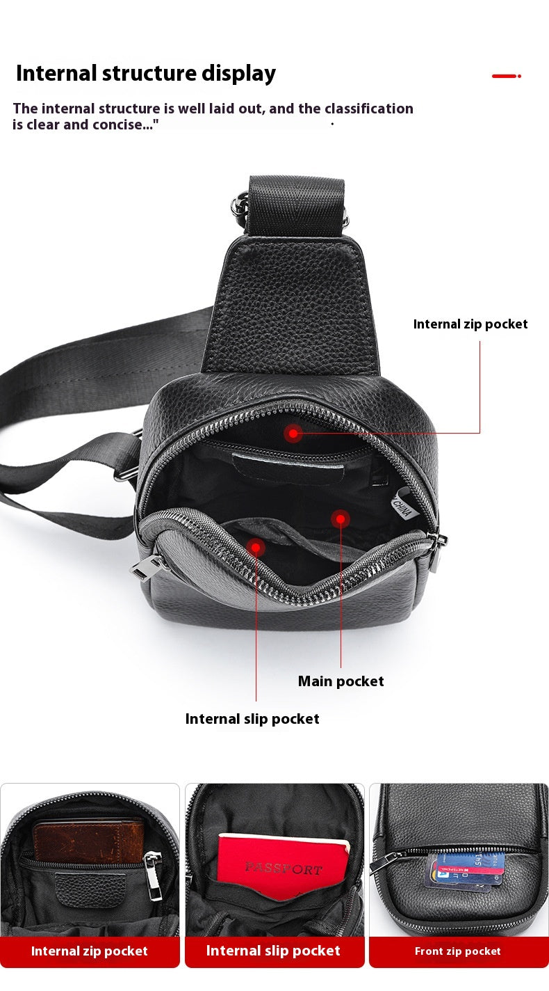 Lässige Leder-Brusttasche für Herren