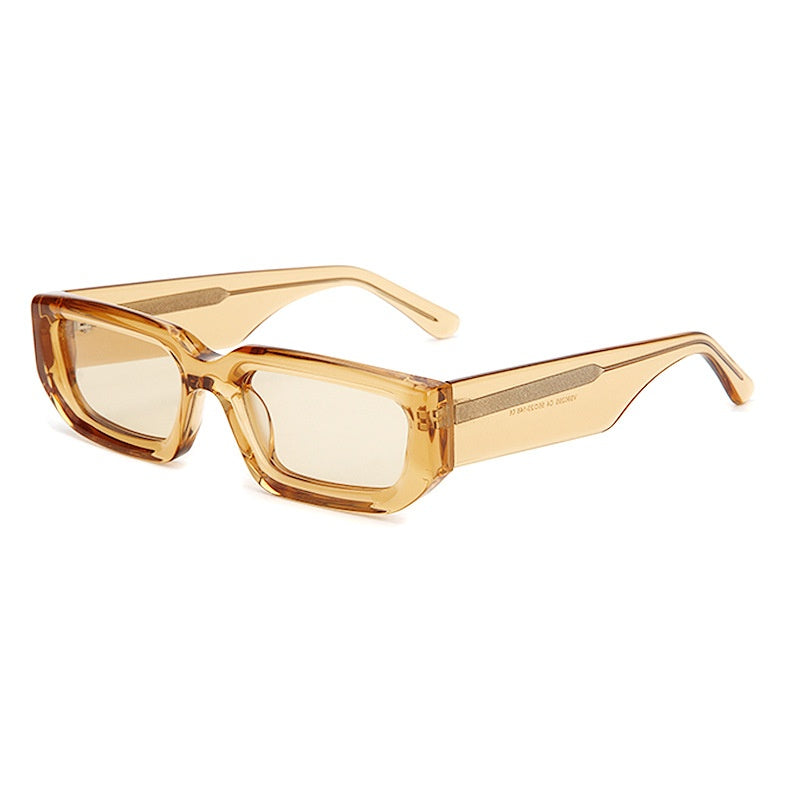 Trendige quadratische Sonnenbrille mit breiten Bügeln