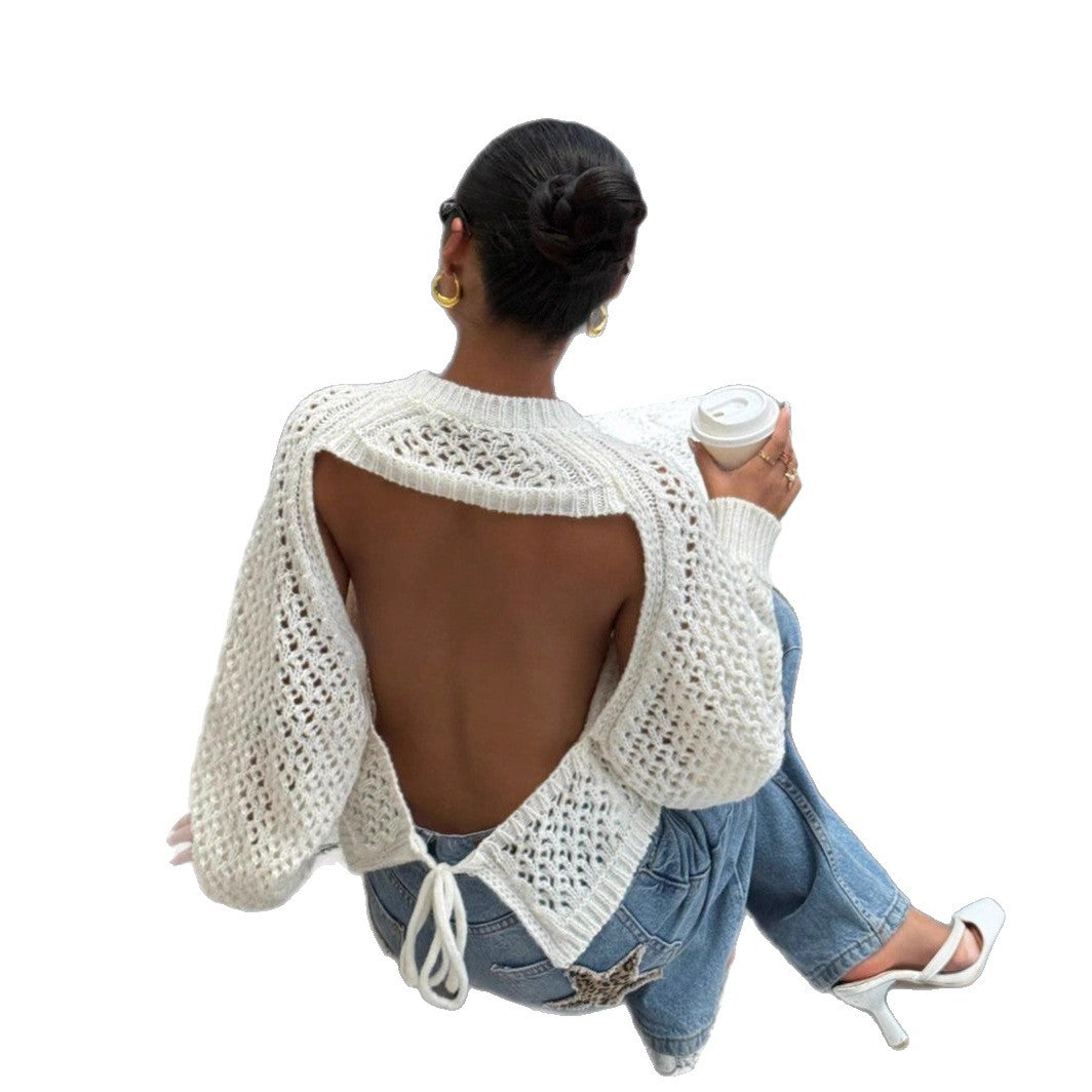 Strickpullover mit Rückenausschnitt