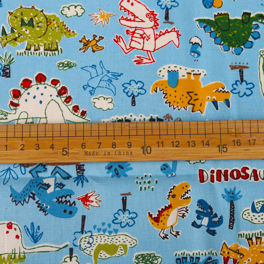 Dinosaurier Baumwoll-Leinwandstoff – Bild 6 | LuxeStyle