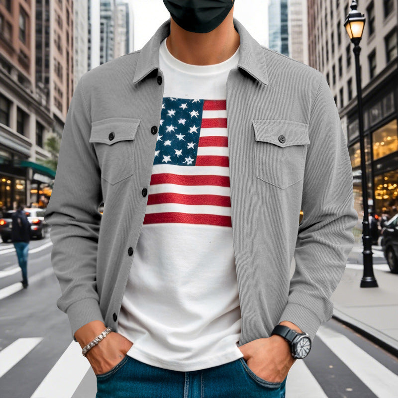 Herren Übergangsjacke mit Stehkragen und vielen Taschen