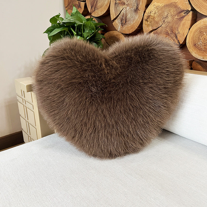 Fuchs Kunstfell Kissen Herzform