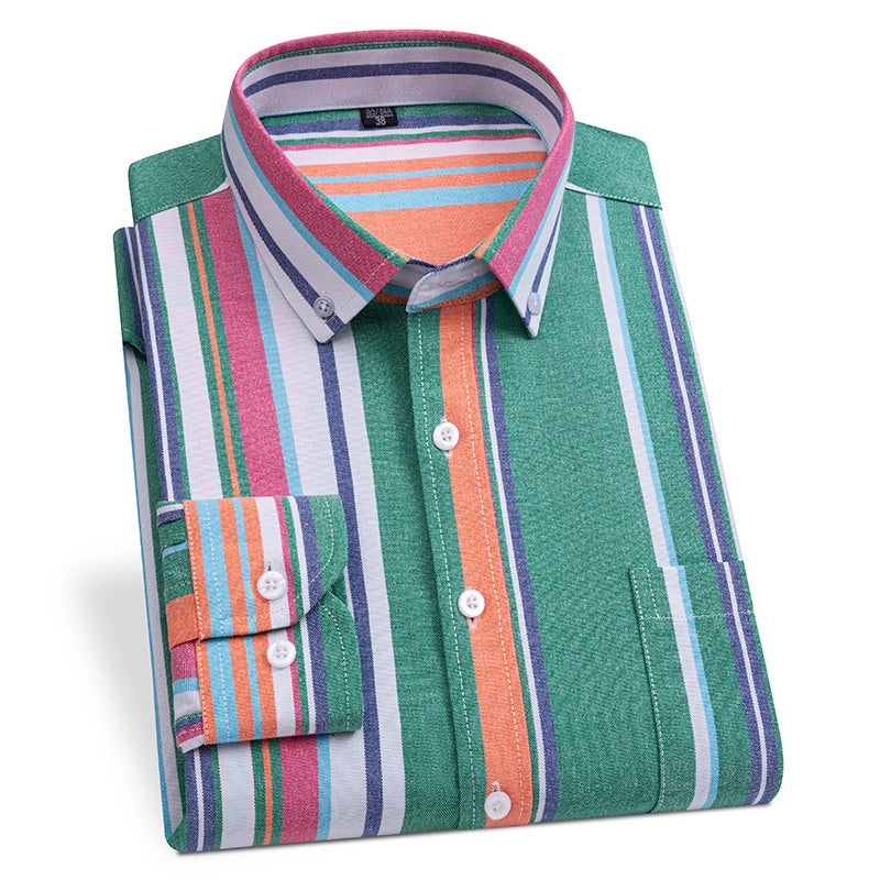 Gestreiftes Slim-fit Oxford Businesshemd für Herren | LuxeStyle