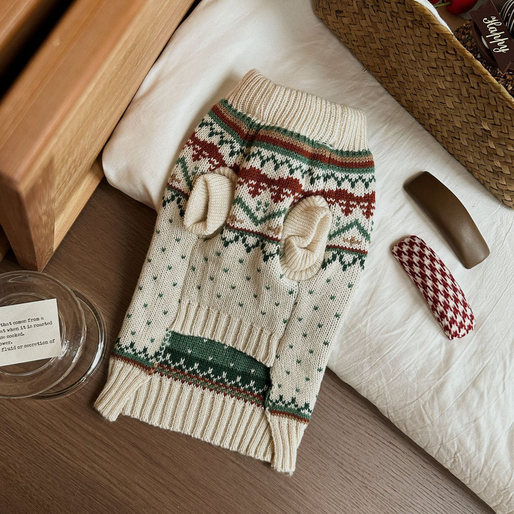 Hundepullover mit Tupfen für Herbst und Winter | LuxeStyle