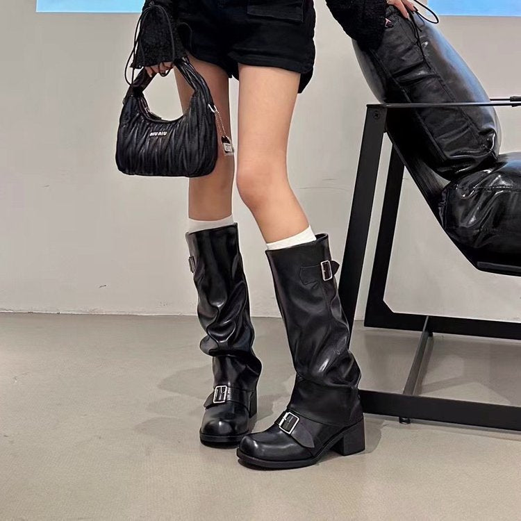 Chunky Boots mit mittelhohem Absatz