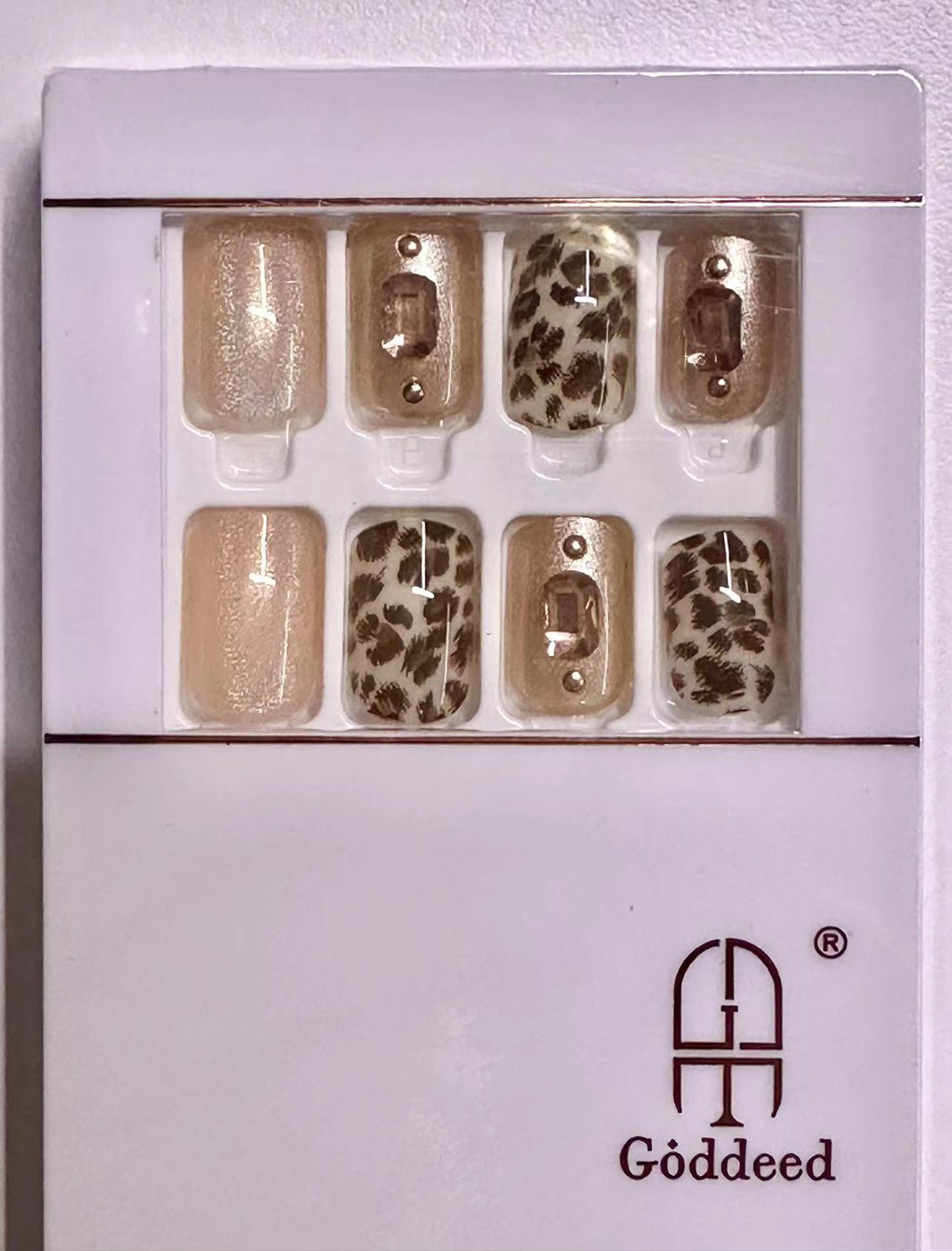 Press On Nails Leopard-Print mit Glitzer – Ansicht 7