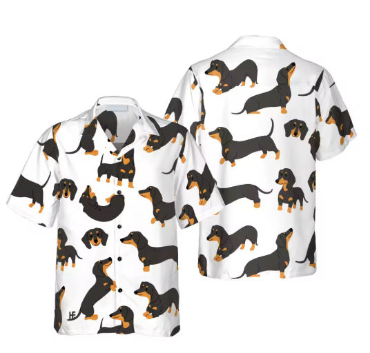 Freizeit-Hemd mit Hunde-Print für Herren – Bild 7 | LuxeStyle