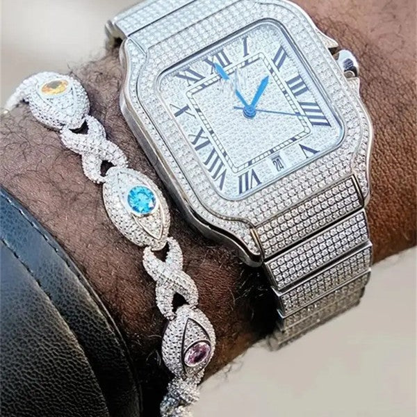 Hip‑Hop‑Armband mit farbigem Zirkon für Herren – Bild 7 | LuxeStyle