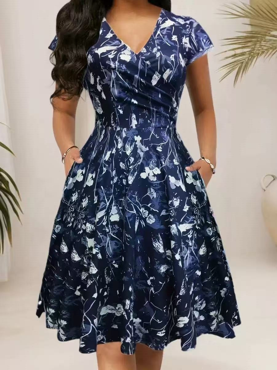 Damen A-Linien Midikleid mit Blumenmuster – Bild 3 | LuxeStyle