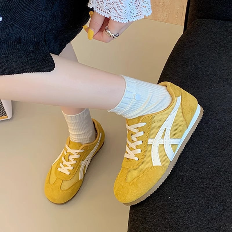 Frauenleder Cortez Schuhe mit atmungsaktivem Mesh