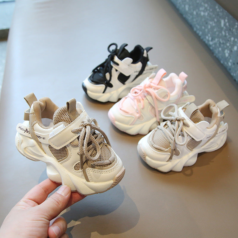 Weiche Sneakers für Kinder – Schwarz, Rosa, Khaki