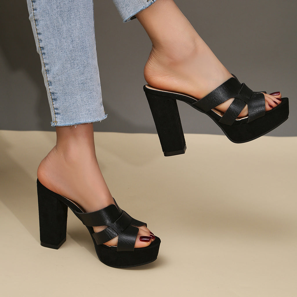 Damen Sandalen mit Fischmund-Absatz