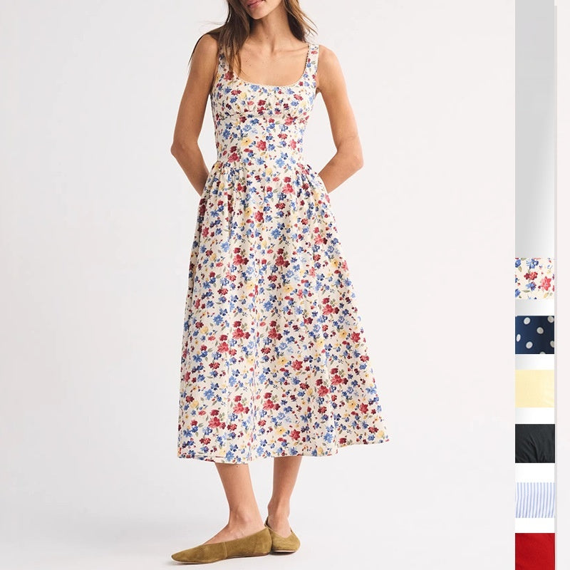 Elegantes Maxi-Slip-Kleid mit Blumenmuster – Bild 6 | LuxeStyle