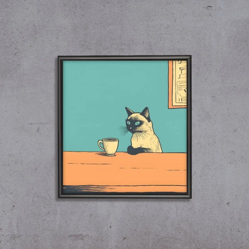 Gerahmtes Wandbild mit Katzenmotiv – Bild 9 | LuxeStyle